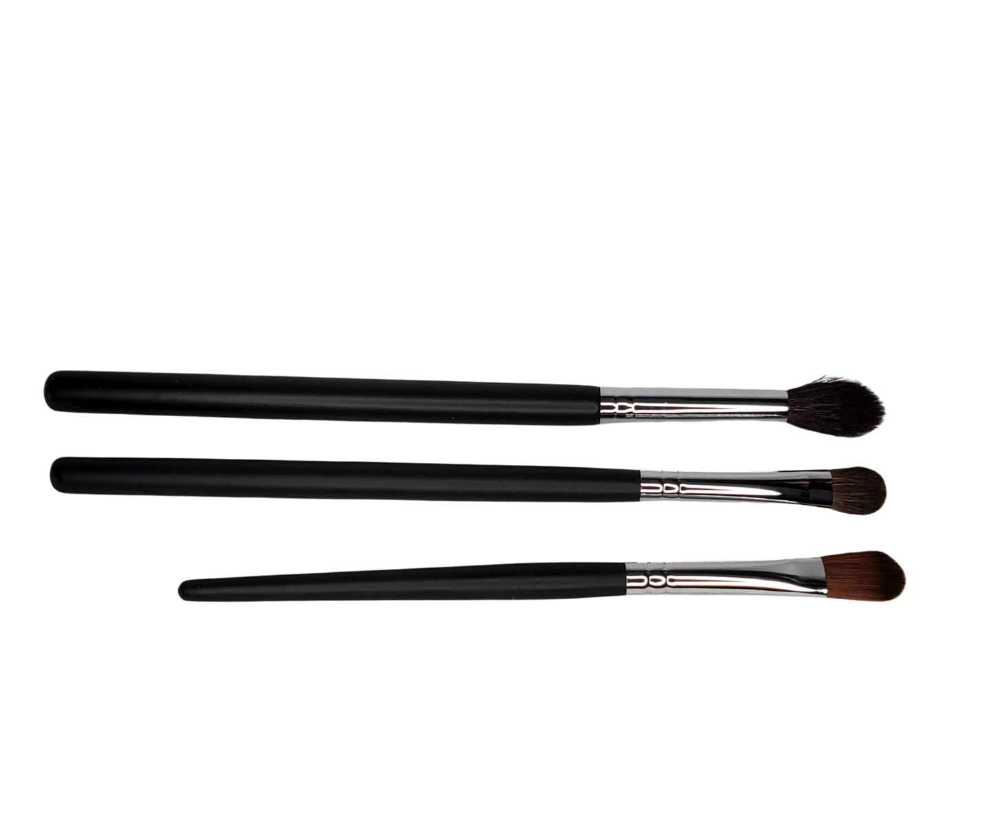 3-Piece Eyeshadow & Concealer Brush Set – Goat Hair, Pony Hair & Vegan Brushes